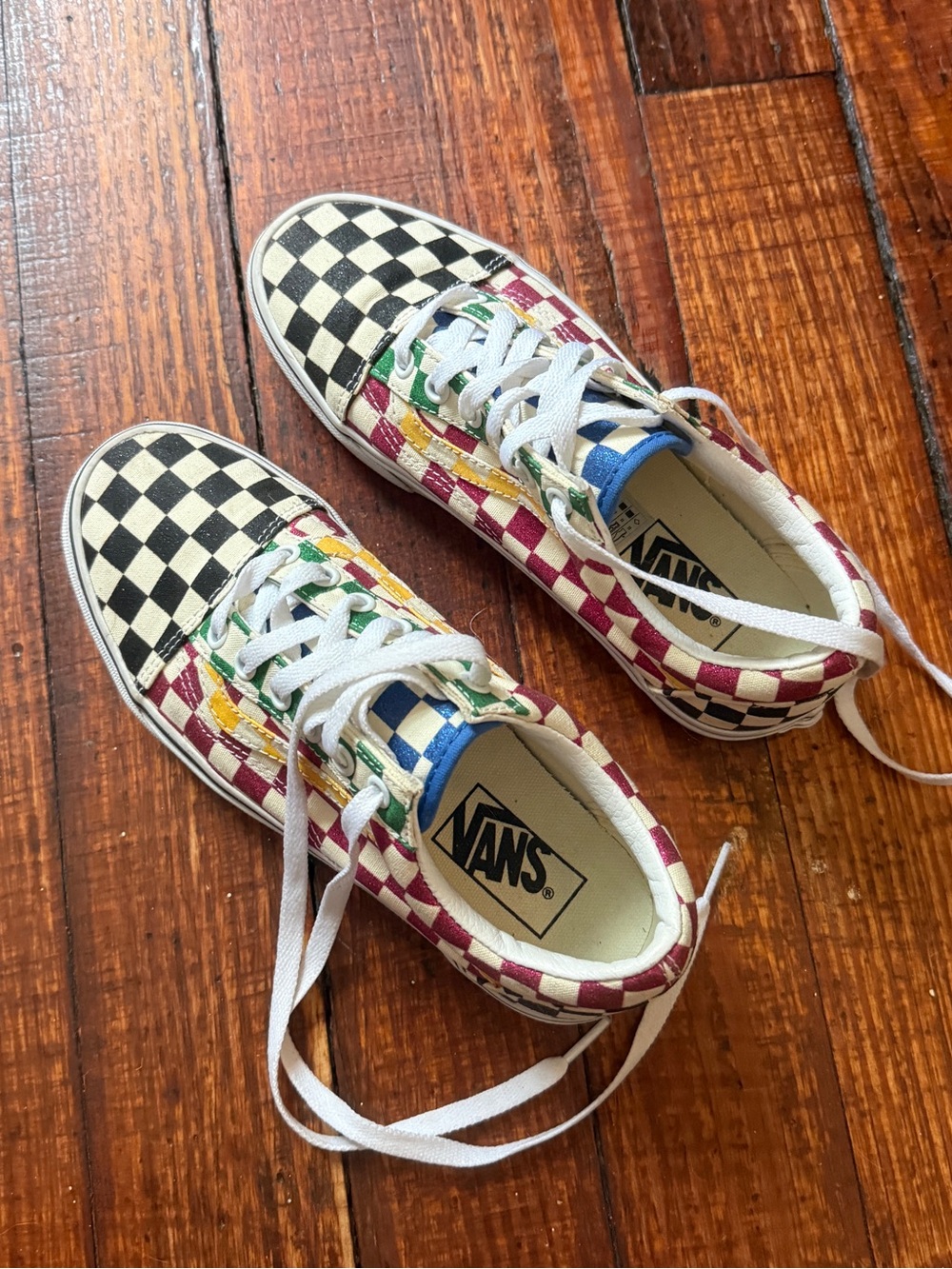 Vans Checkerboard Multi-Color Canvas Sneakers